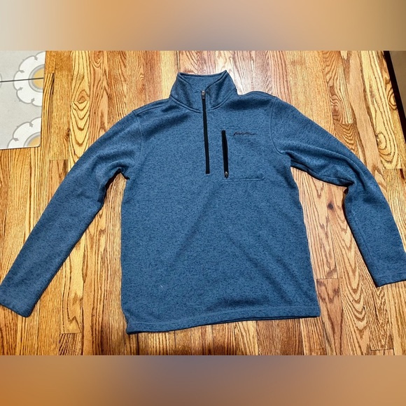 Eddie Bauer Quarter Zip - Blue/Gray. Medium - Picture 1 of 10